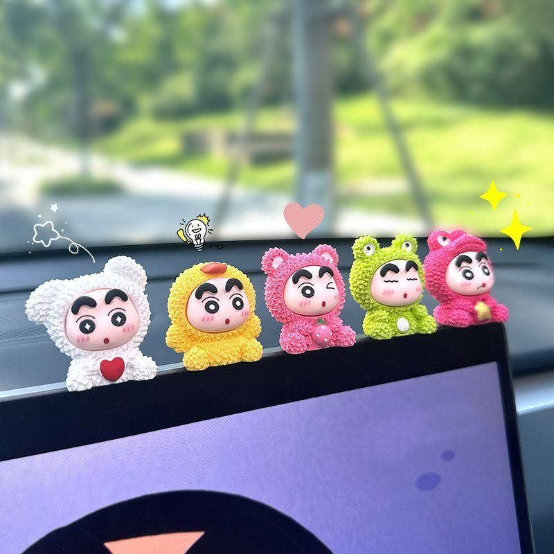 짱구 네비게이션 장식 모니터인형 미니 피규어 접착제 포함 - 상품 이미지
