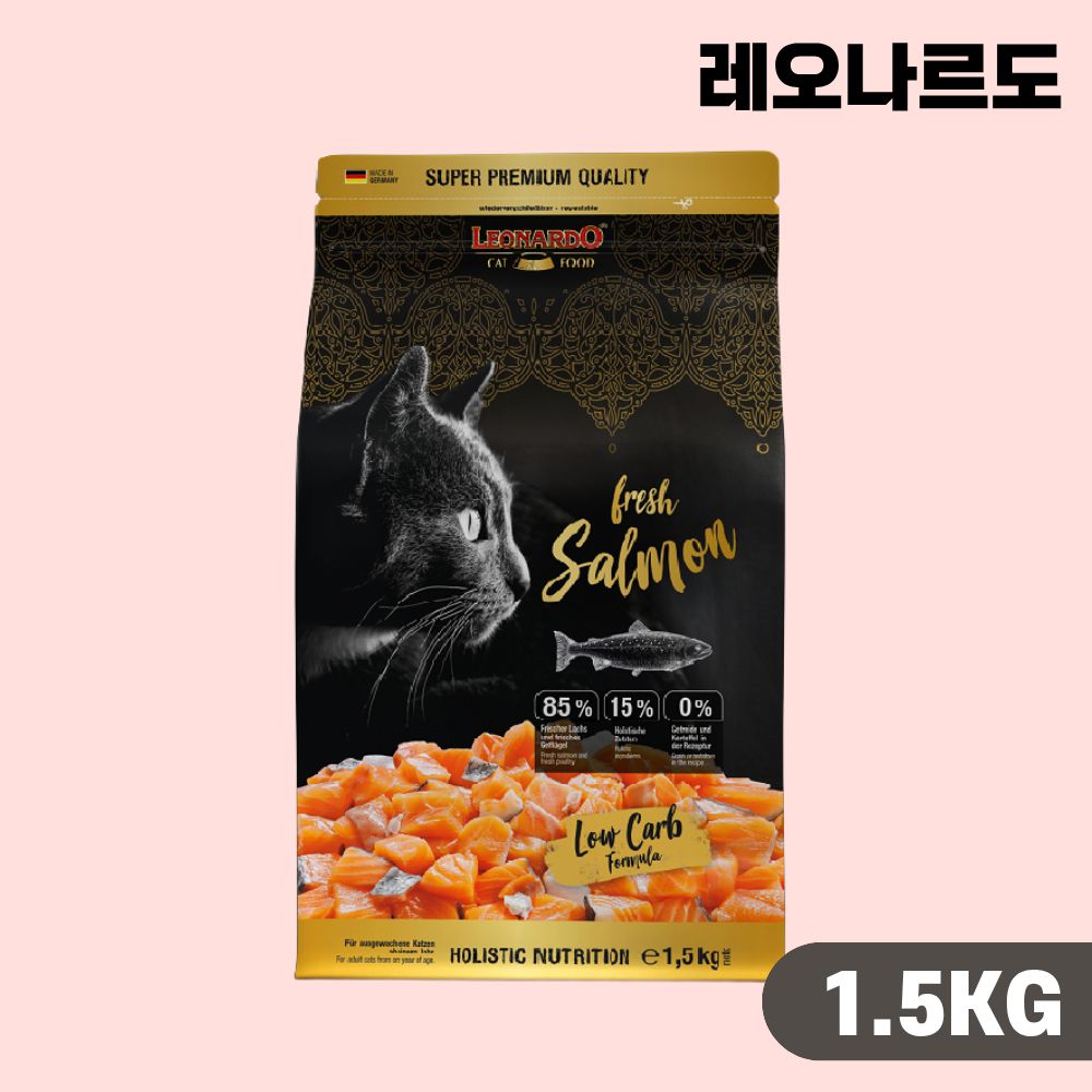 [+N포인트 5천] 레오나르도 캣 순수생육 연어, 1.5kg, 1개 - 상품 이미지