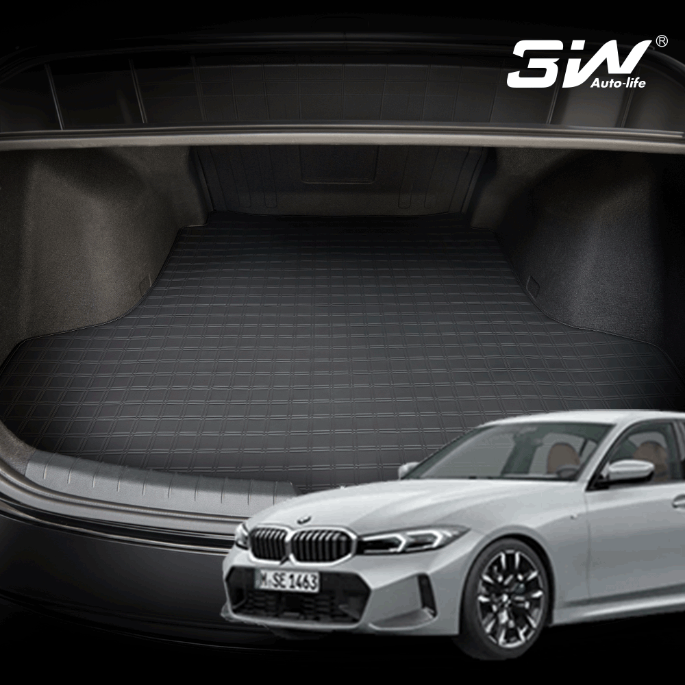 3W 에코라이너 BMW 3시리즈 G20 레더 가죽 트렁크매트 11mm 쿠션 - 상품 이미지