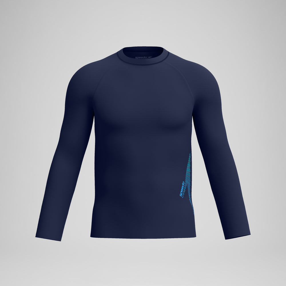 스피도 남성 붐 솔리드 롱슬리브 래쉬가드 긴팔 티셔츠 Peacoat, 2XL - 상세 이미지 4
