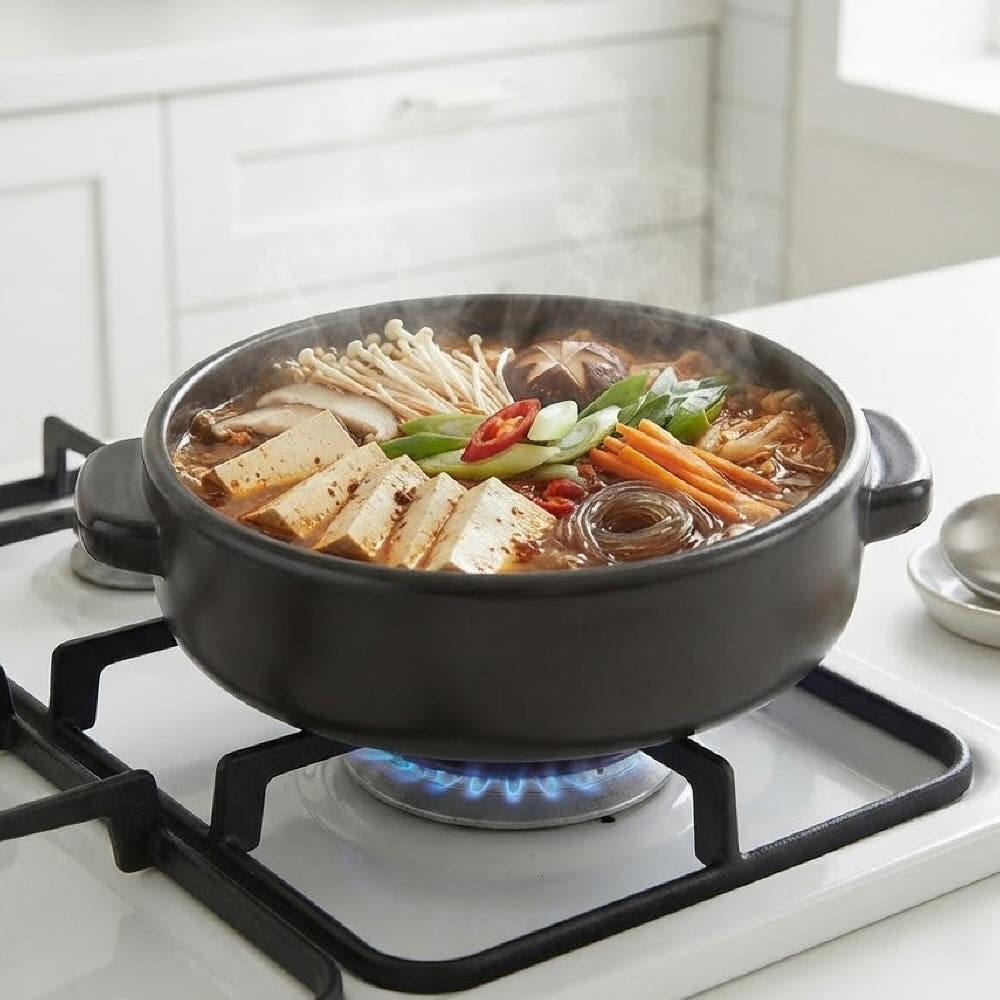 수궁 세라믹 된장 찌개 불고기 무균열 내열 전골 뚝배기 18.3cm - 상세 이미지 3