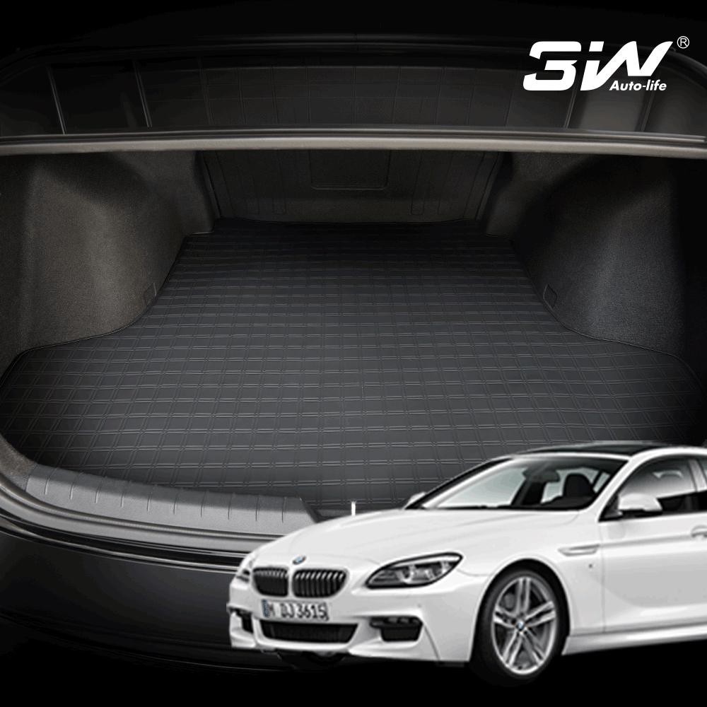 3W 에코라이너 BMW 6시리즈 F06 그란쿠페 레더 가죽 트렁크매트 11mm 쿠션 - 상품 이미지