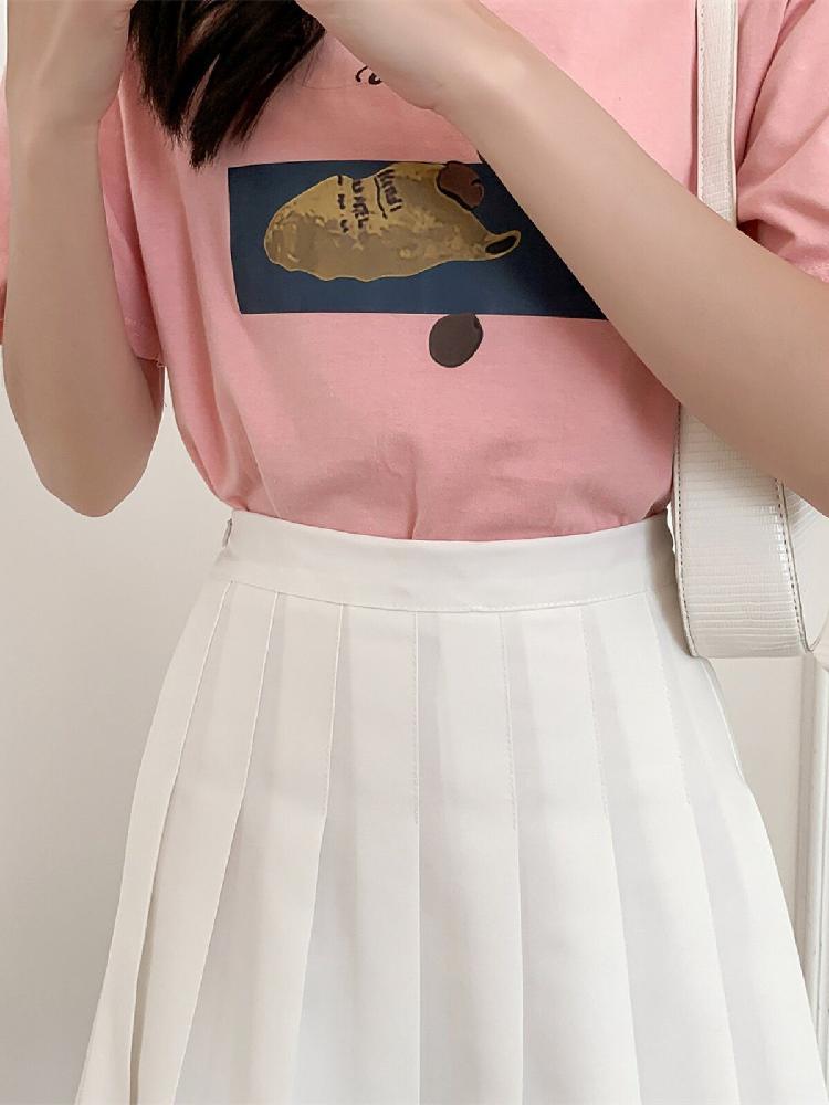 플리츠 스커트 A라인 밴딩 치마 하이웨스트 롱치마 길이 36-39cm S - 상세 이미지 4