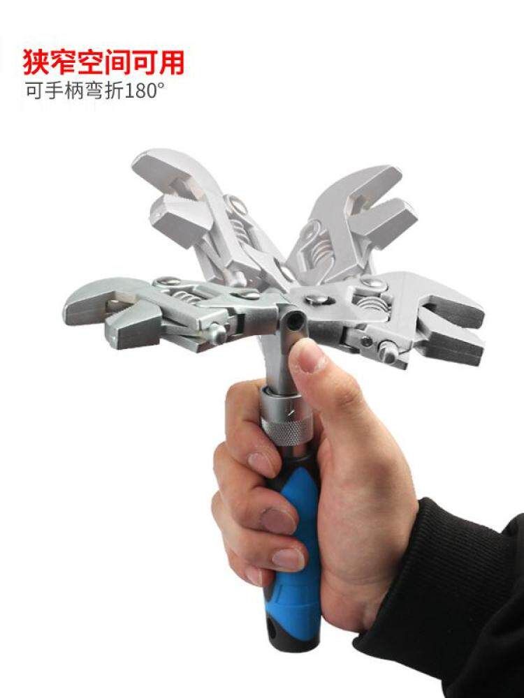 접이식 몽키 스패너 렌치 나사 직각 너트 라쳇식 조절 - 상세 이미지 3