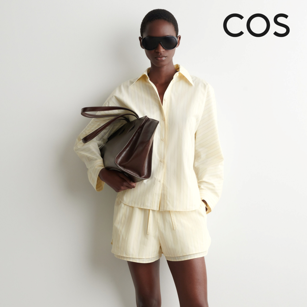 COS 플리티드 스트라이프 코튼 셔츠 26SS 긴팔 봄 여름 [관부가세 포함] - 상품 이미지