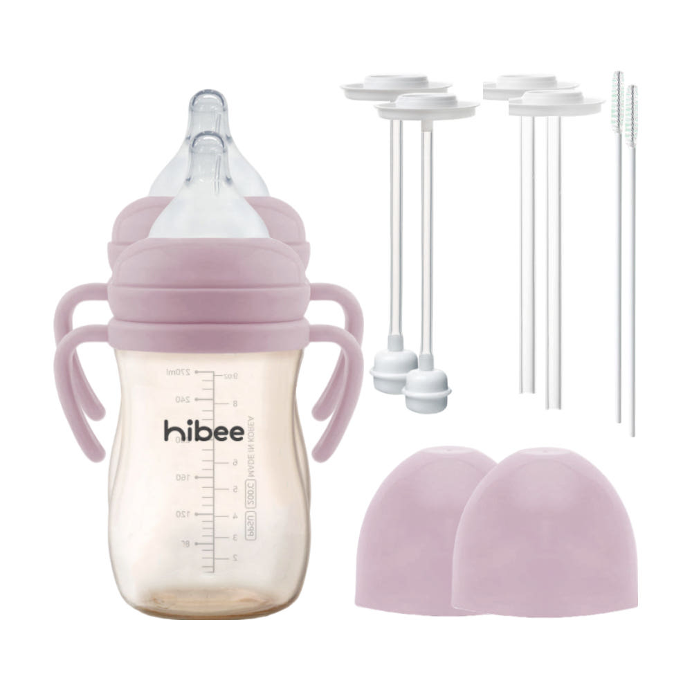 하이비 PPSU 뉴트럴 3초 자기주도 빨대젖병 270ml 풀세트 트윈팩 - 상품 이미지
