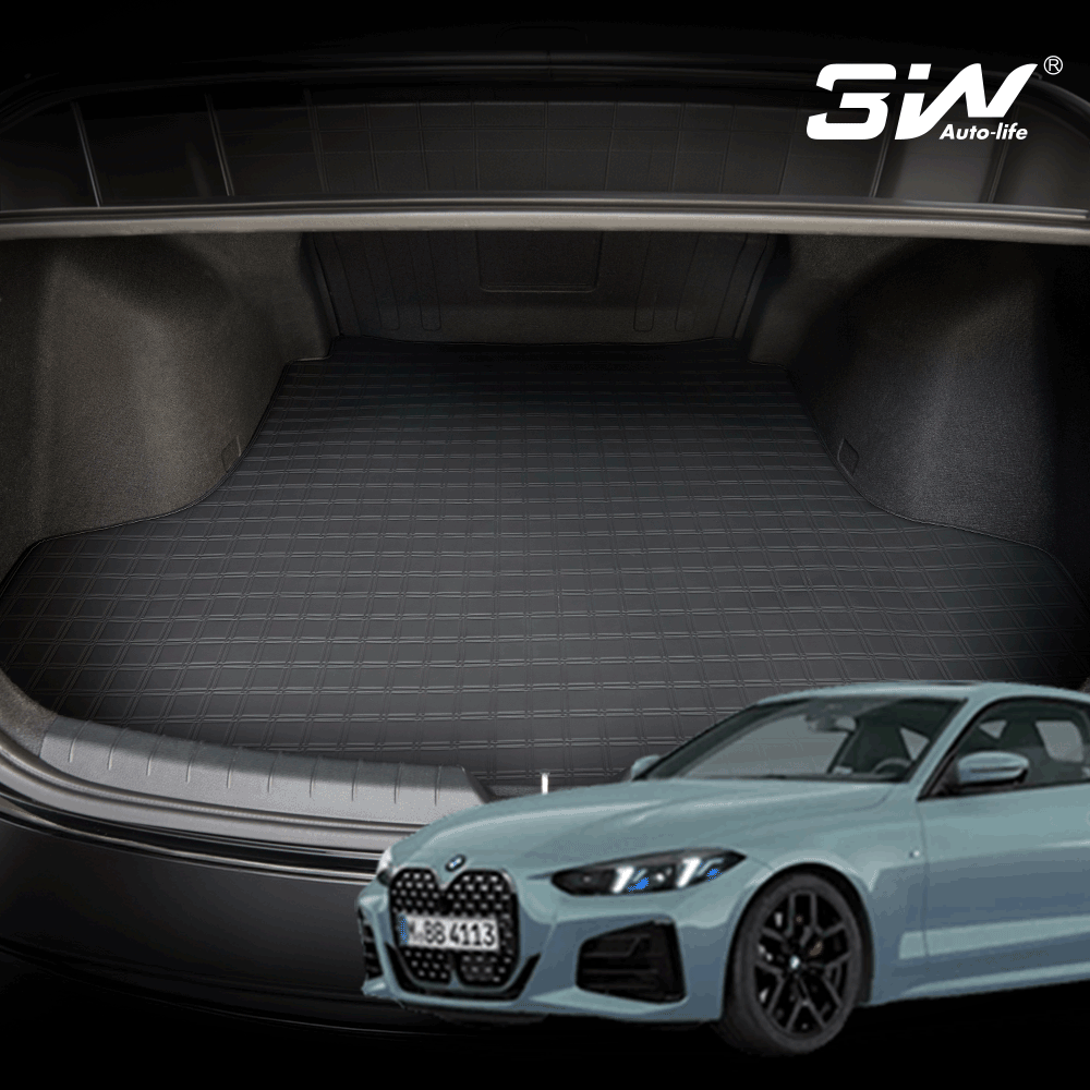 3W 에코라이너 BMW 4시리즈 G23 그란쿠페 레더 가죽 트렁크매트 11mm 쿠션 - 상품 이미지