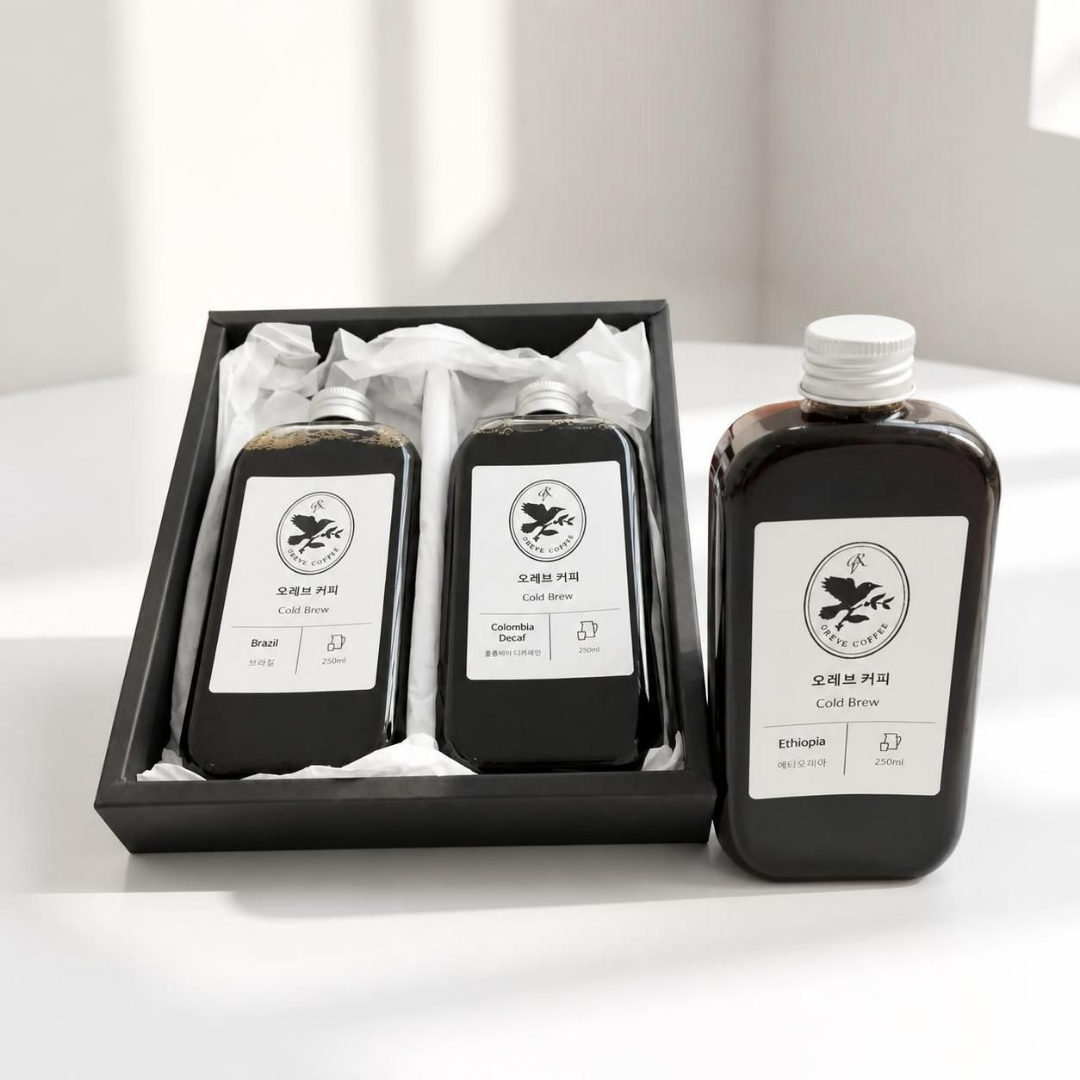 오레브 싱글오리진 콜드브루 원액 250ml 2병 선물 세트 집들이 고급 답례품 쇼핑백 포함 - 상세 이미지 5
