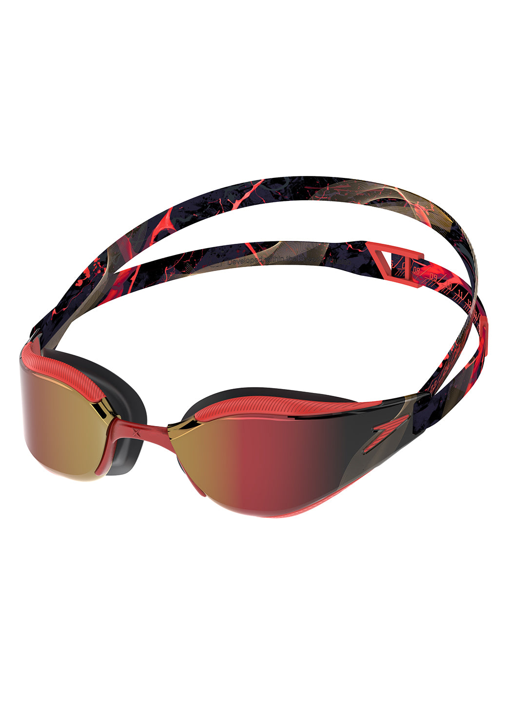 스피도 패스트스킨 하이퍼엘리트 미러 고글 수경 Autumn Red Mixed - 상품 이미지