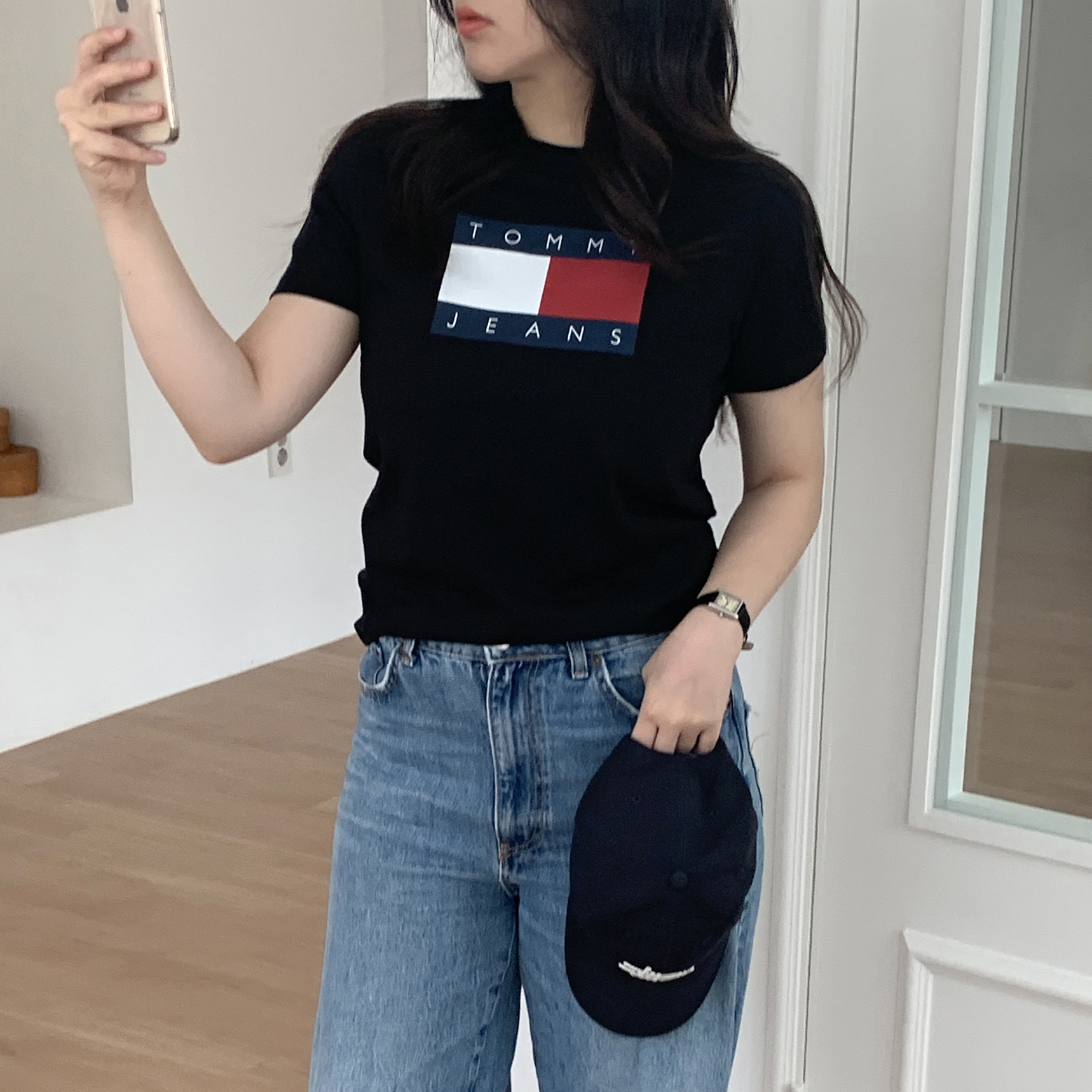 타미힐피거 진스 반팔티 여성 빅플래그 티셔츠 - 상세 이미지 3