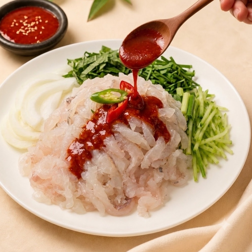 세꼬시 가자미 비빔회 2인분 밀키트 450g, 1개 - 상세 이미지 2