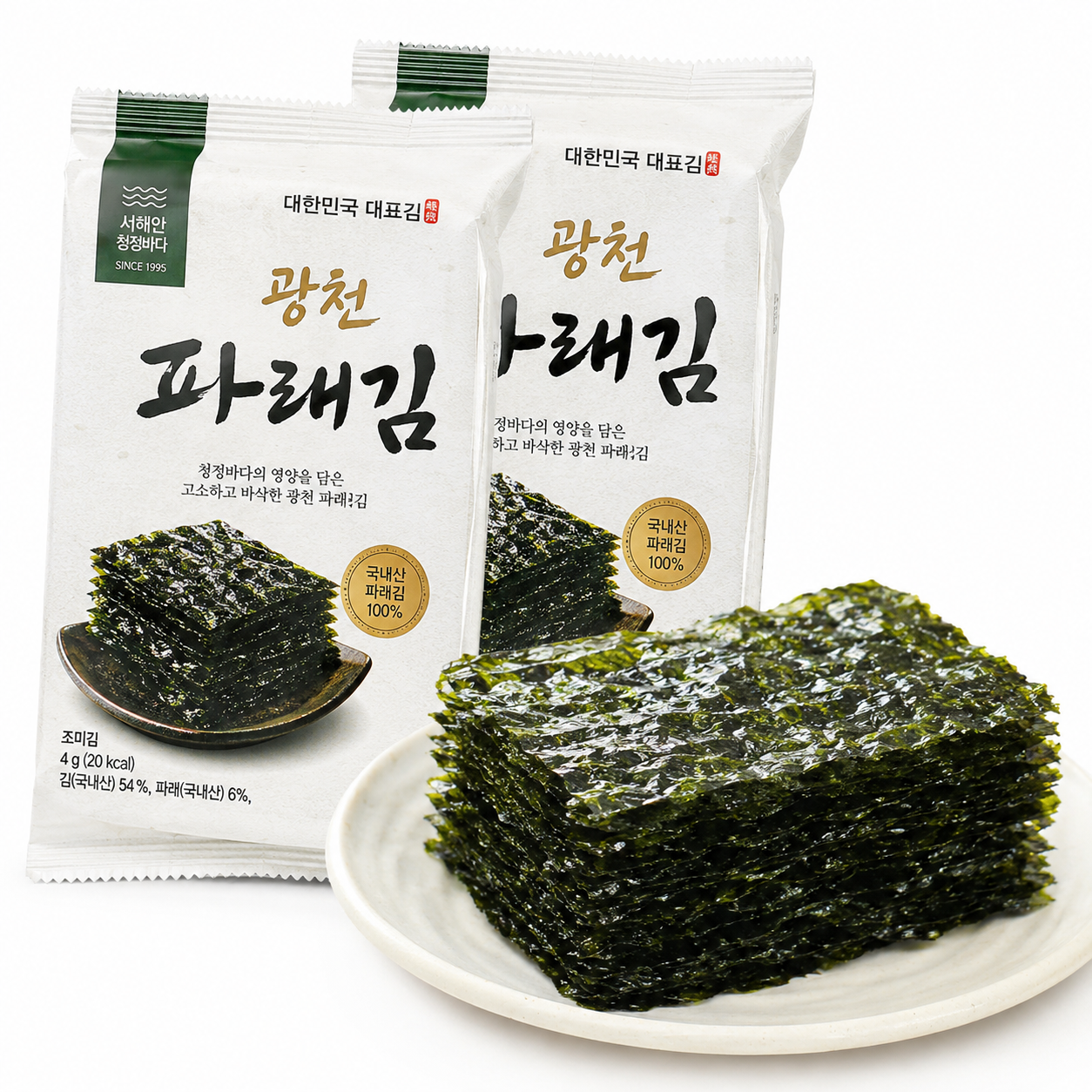 광천김 4g 파래 김 160봉 32봉 - 상품 이미지
