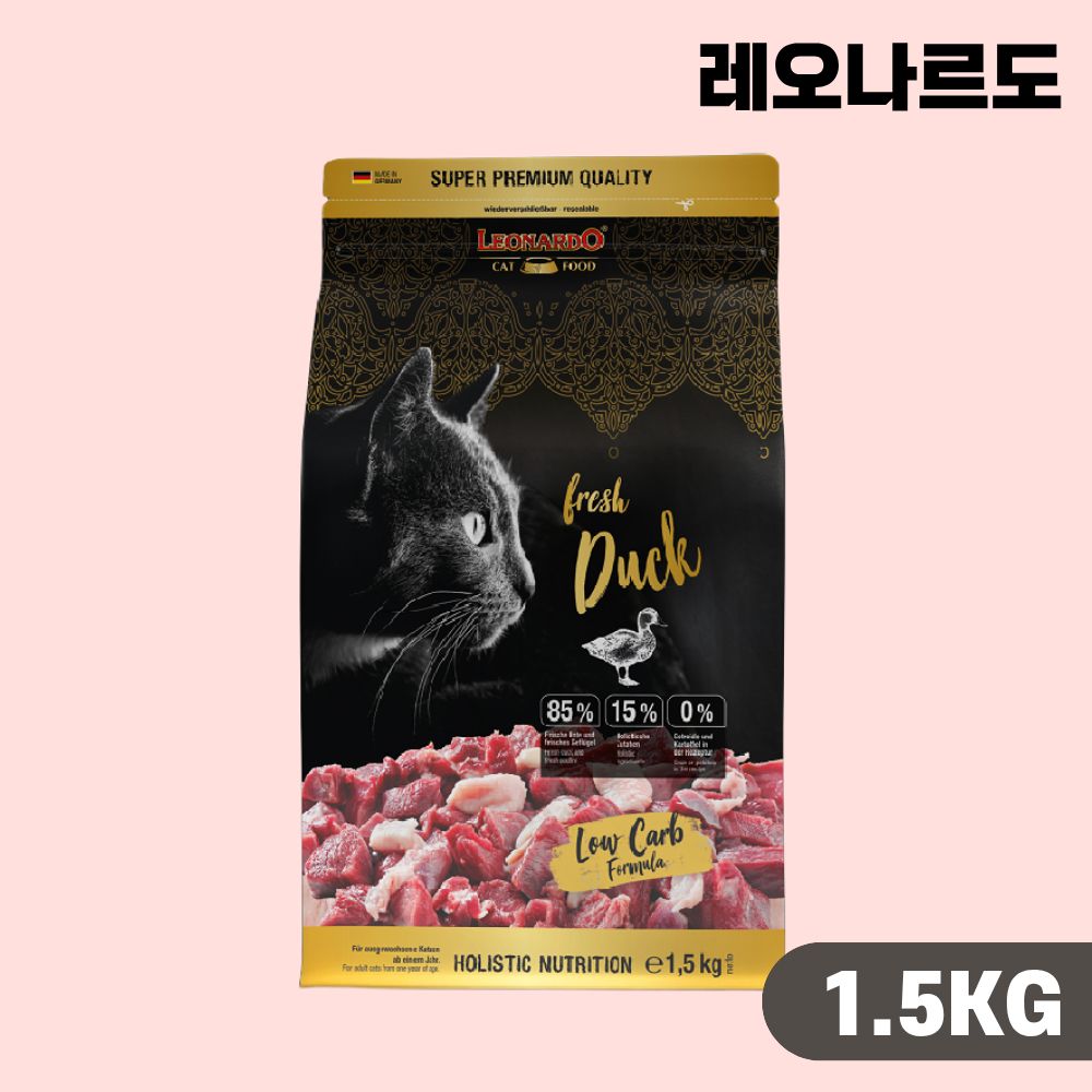 [+N포인트] 레오나르도 캣 순수생육 오리, 1.5kg, 1개 - 상품 이미지