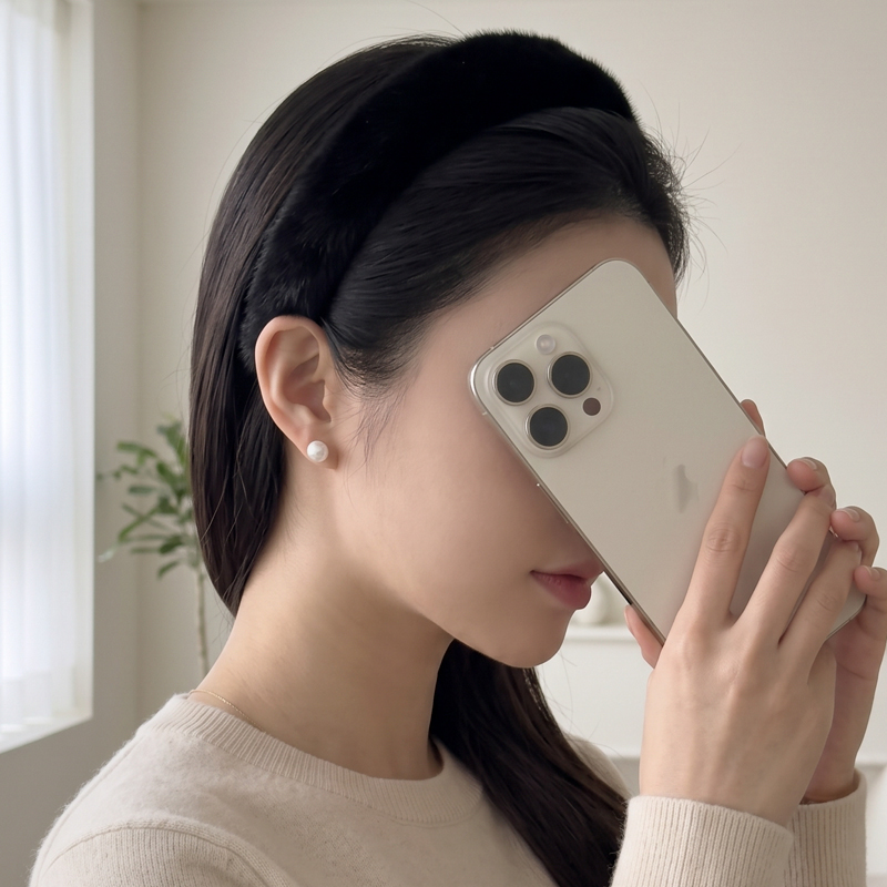 포근 따뜻 페이크 퍼 겨울 헤어 밴드 머리띠 [블랙 베이지 화이트 애쉬그레이 브라운] N944 - 상세 이미지 3