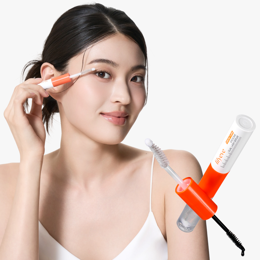 릴리이브 그로우턴 엑소좀 듀얼 래쉬 듀얼세럼 8ml 1개 속눈썹 연장 영양제 블랙 투명 마스카라 - 상품 이미지