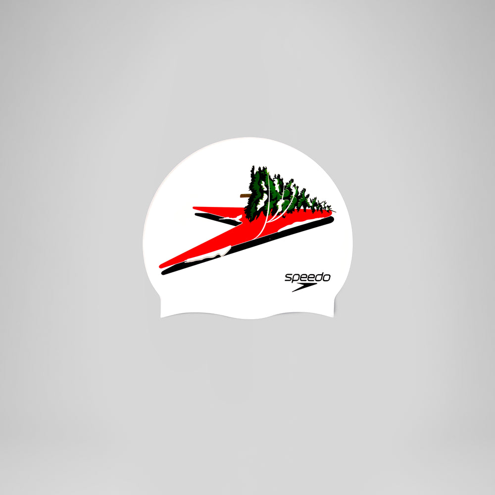 스피도 유니섹스 프린트 실리콘 수모 Red/Green/White - 상품 이미지