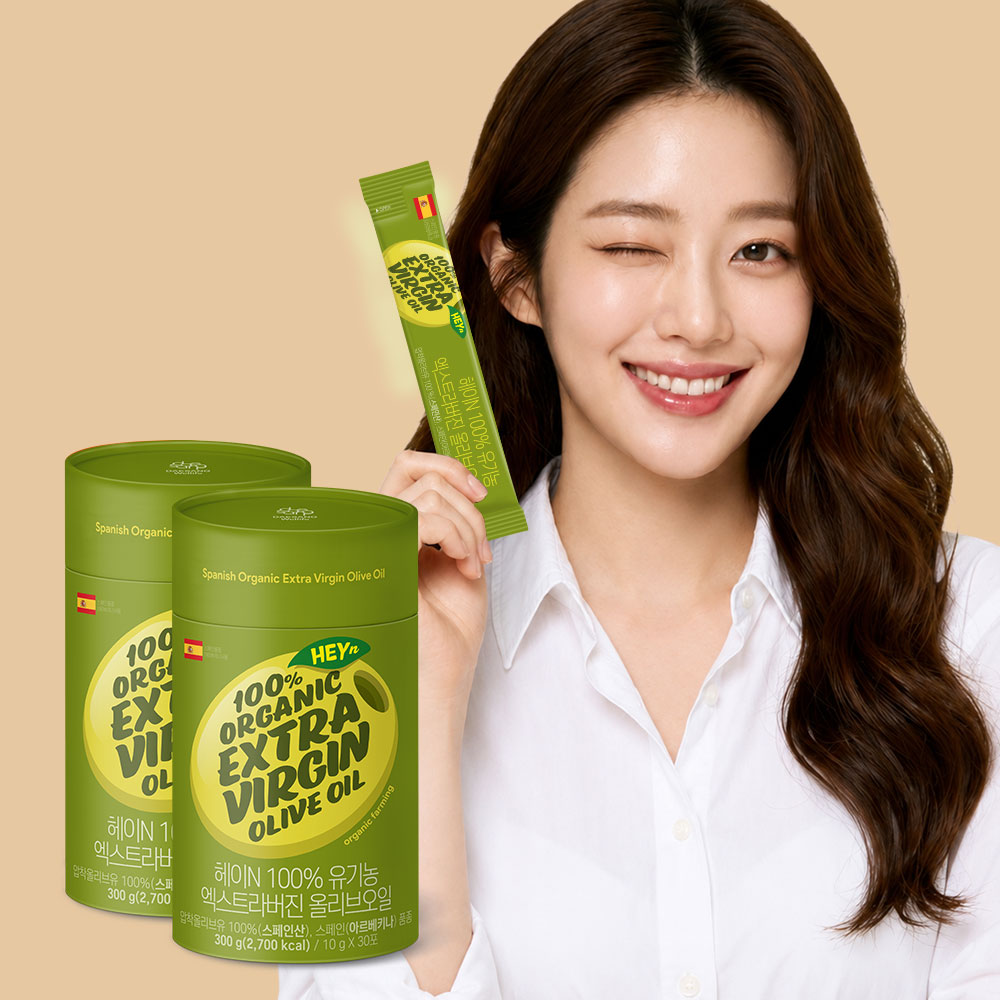 헤이N 100% 유기농 엑스트라버진 올리브오일 30포, 2개 - 상품 이미지