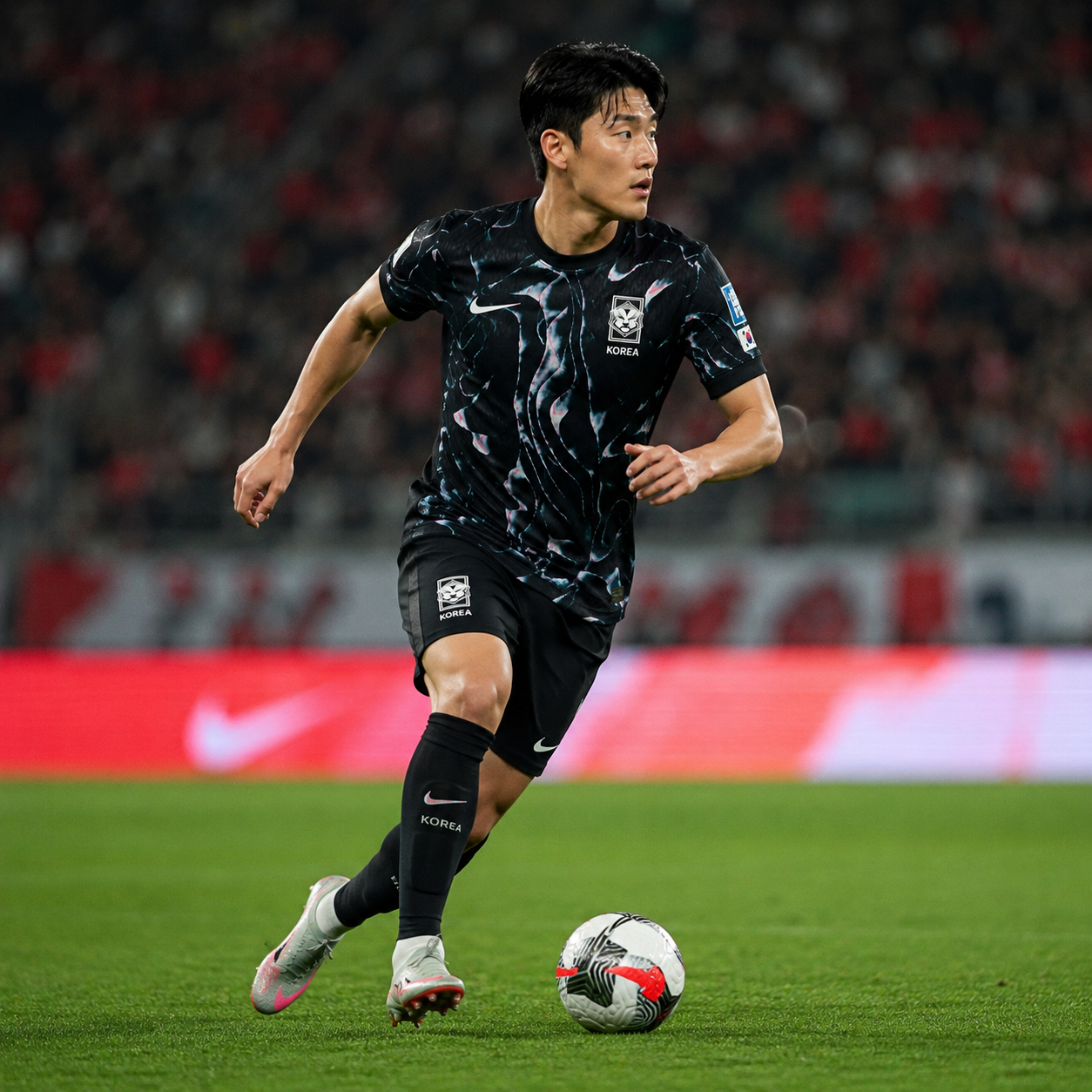 [국내매장판] 나이키 드라이핏 대한민국 국대 유니폼 커플 응원복 축구복 반팔 티셔츠 블랙, 90(S) - 상세 이미지 2