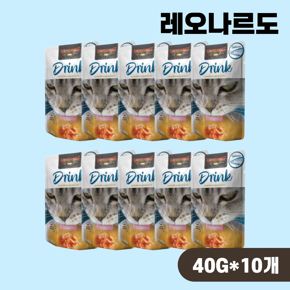 [+N포인트] 레오나르도 순수생육 드링크 연어, 40g, 10개 - 상품 이미지