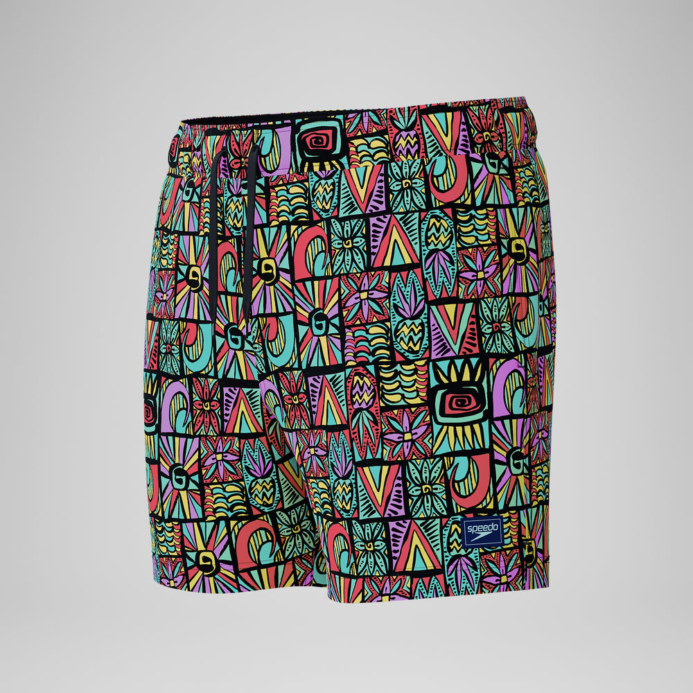 스피도 남성 프린트 르돈도 엣지 발리 트렁크 반바지 수영복 Purple/Green, 2XL 이미지 8