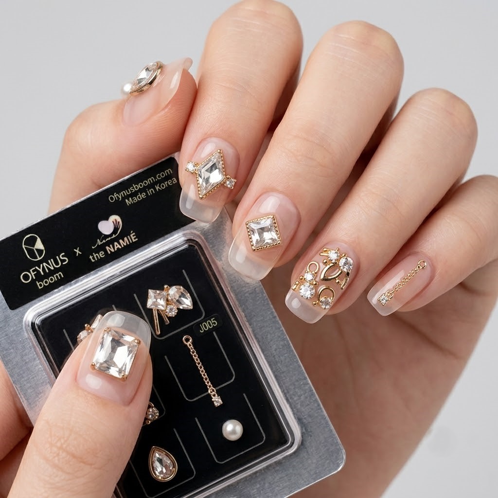 오피너스붐 국내생산 프리미엄 네일파츠 가을 하트 패디 웨딩 네일아트 스톤 7종 택1 1개 - 상세 이미지 5