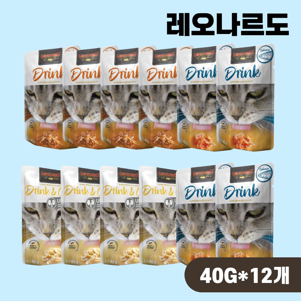 [+N포인트] 레오나르도 순수생육 드링크 3종 콤보, 40g, 12개 - 상품 이미지