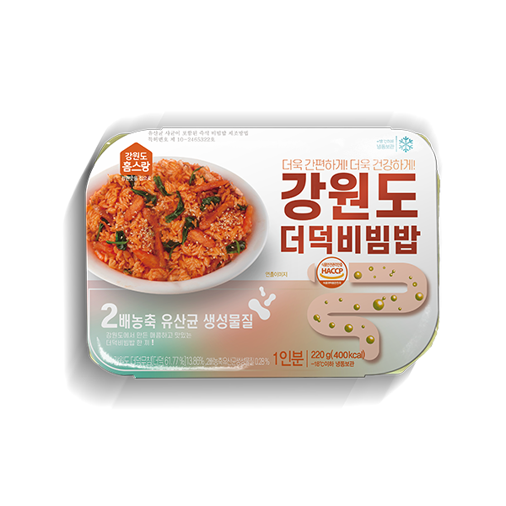 4팩 강원도 더덕 비빔밥 즉석도시락 간편조리 냉동 즉석조리식품 220g - 상품 이미지