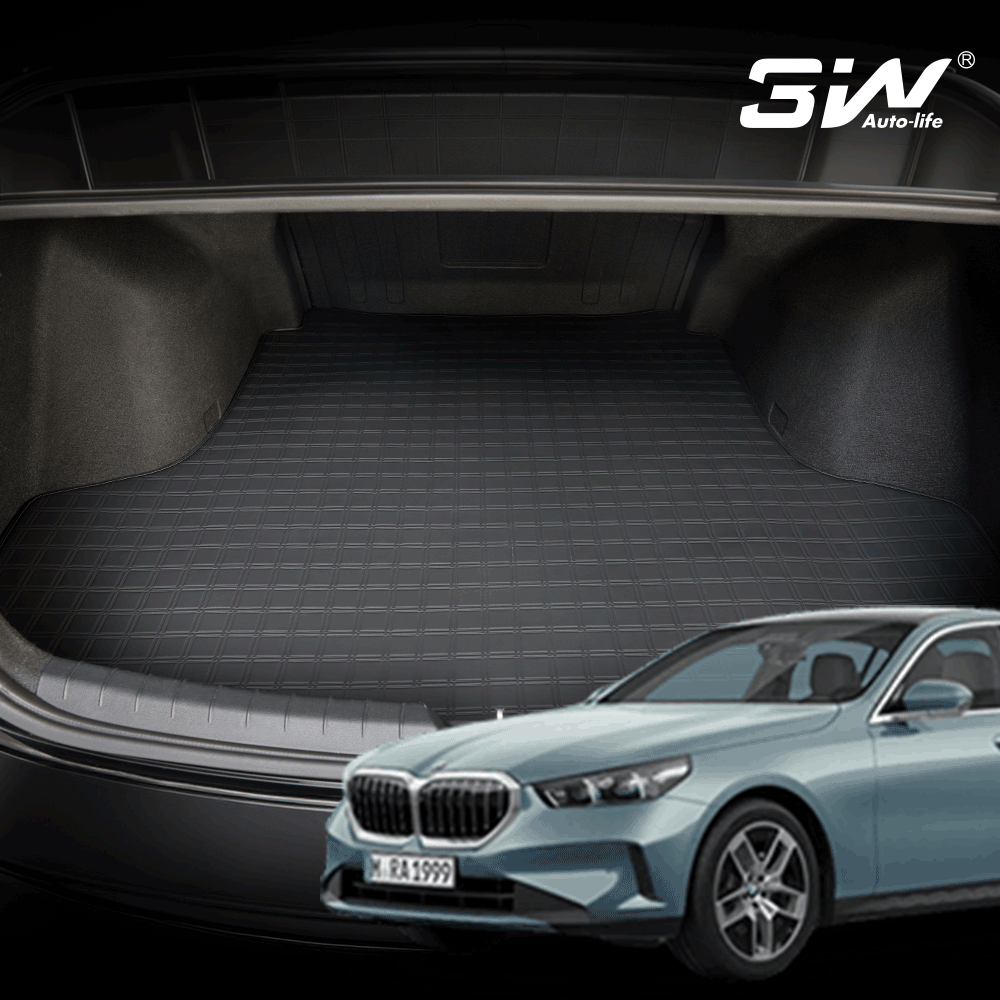 3W 에코라이너 BMW 5시리즈 G60 레더 가죽 트렁크매트 11mm 쿠션 - 상품 이미지