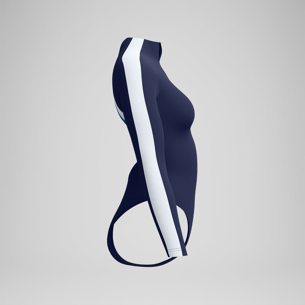 스피도 여성 제트스트림 롱슬리브 컬러블록 원피스 수영복 Peacoat 이미지 6