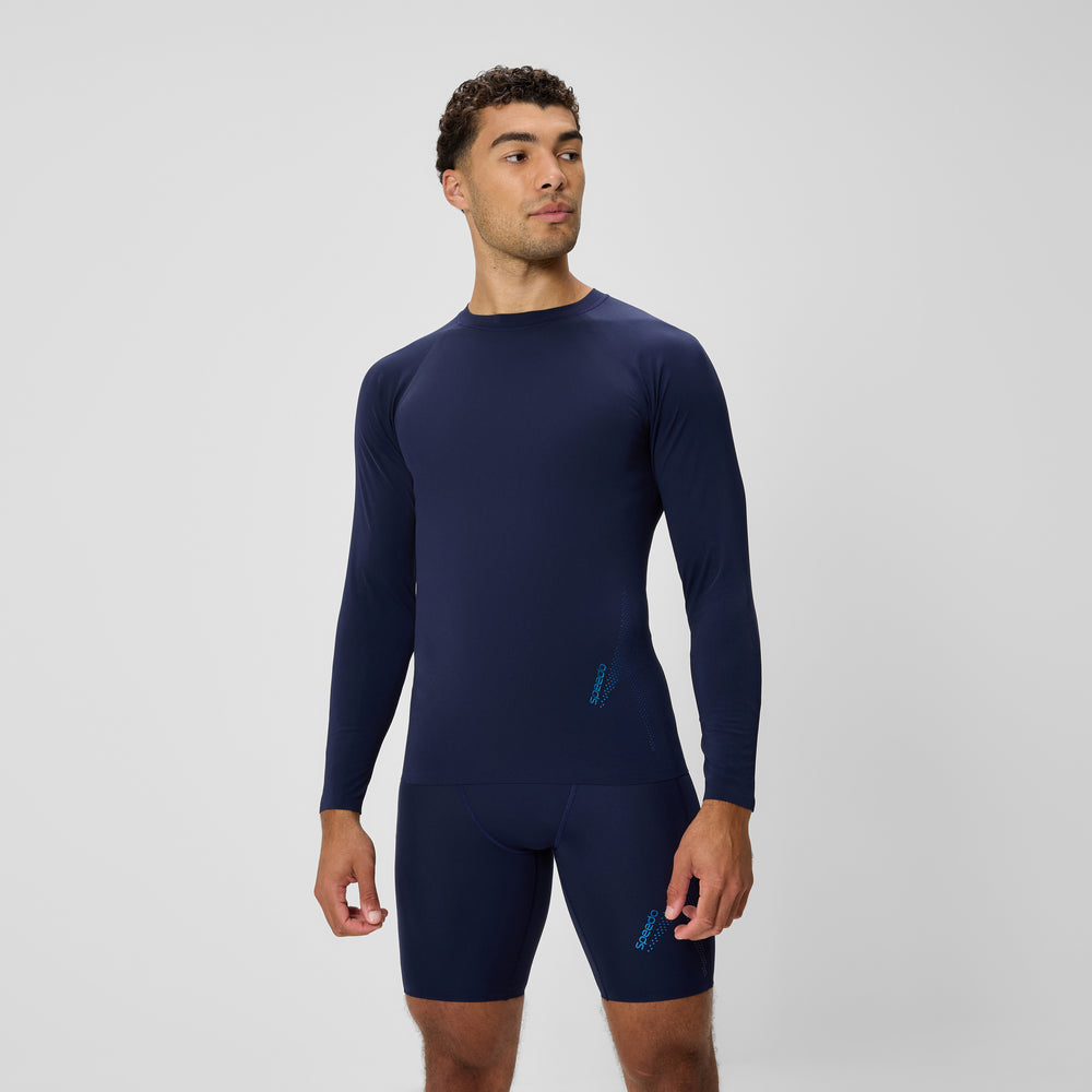 스피도 남성 붐 솔리드 롱슬리브 래쉬가드 긴팔 티셔츠 Peacoat, 2XL - 상품 이미지