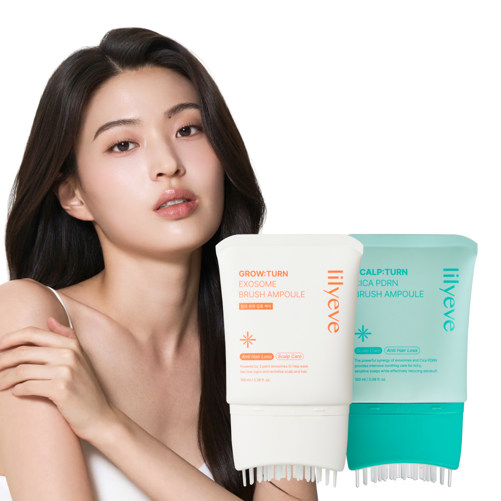 릴리이브 그로우턴AD 엑소좀 앰플 1개+스칼프턴 앰플 1개 SET 헤어에센스 탈모 완화 두피관리 - 상품 이미지