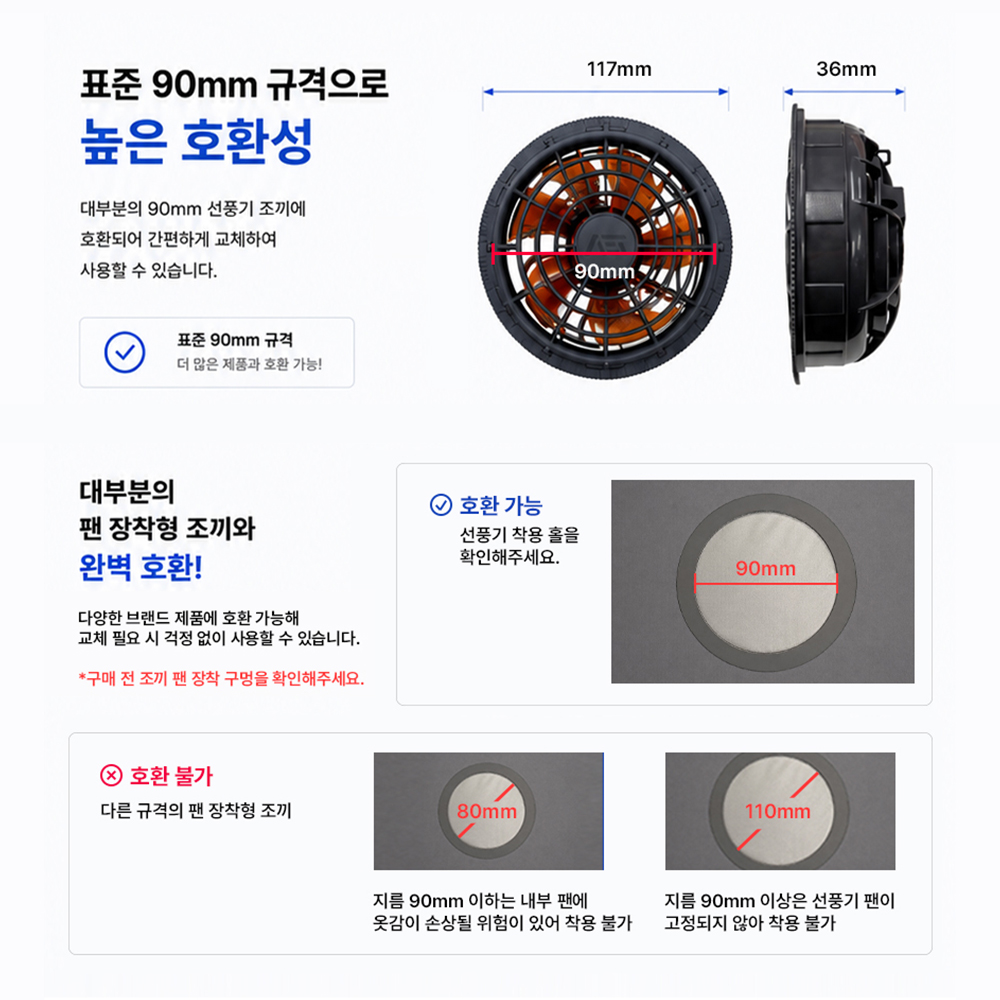 듀벡스 12V 선풍기조끼 풀세트 등산 낚시(BLDC모터, 2만mAh보조베터리) 이미지 7