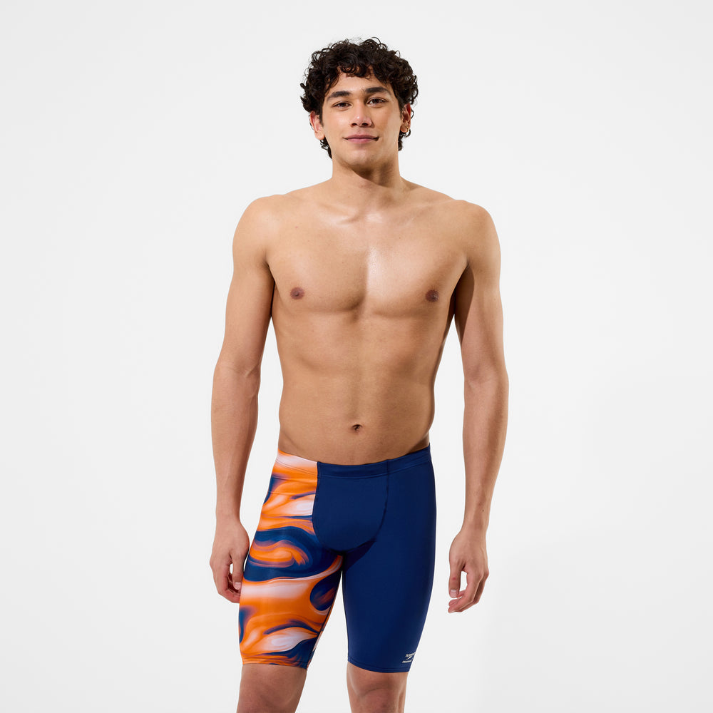 스피도 남성 팀 프린트 재머 5부 수영복 Navy/Orange, 22 - 상품 이미지