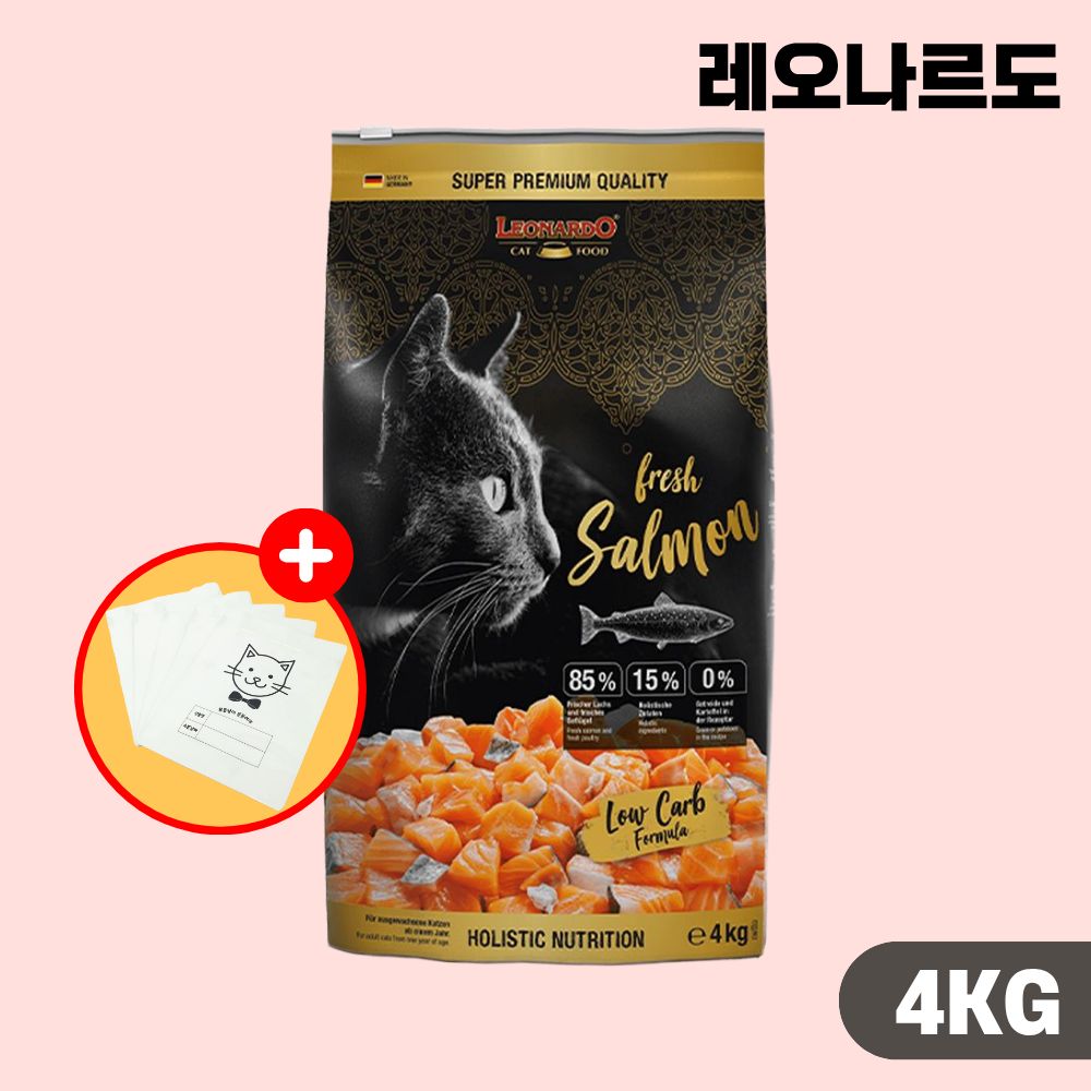 [+소분봉투] 레오나르도 캣 순수생육 연어, 4kg, 1개 - 상품 이미지