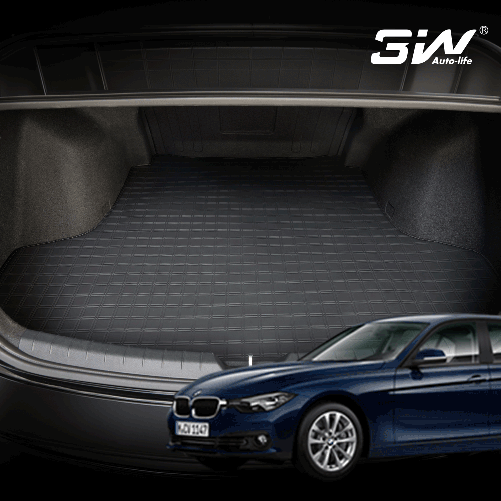 3W 에코라이너 BMW 3시리즈 F30 레더 가죽 트렁크매트 11mm 쿠션 - 상품 이미지