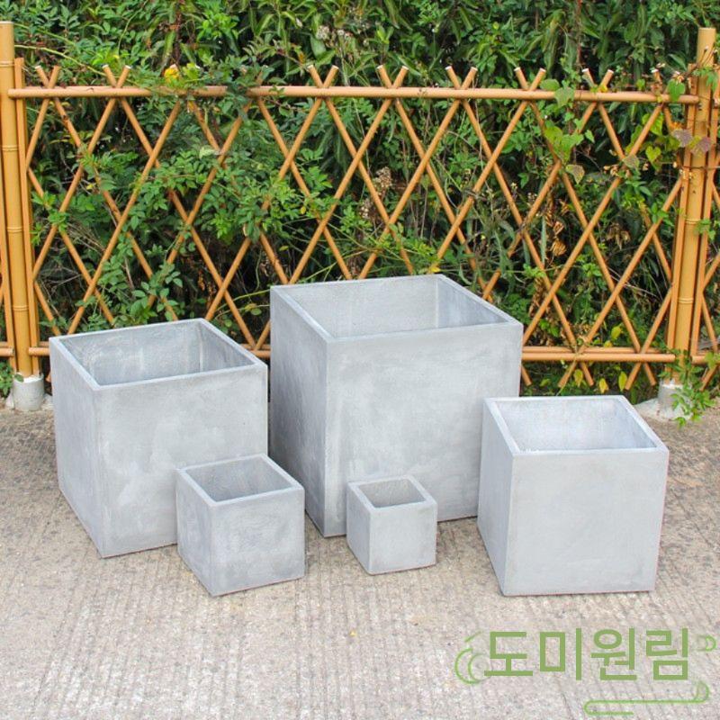 시멘트화분 대형화분 식물 정사각 야외 북유럽 인테리어 시멘트색 16x16x16cm - 상세 이미지 2