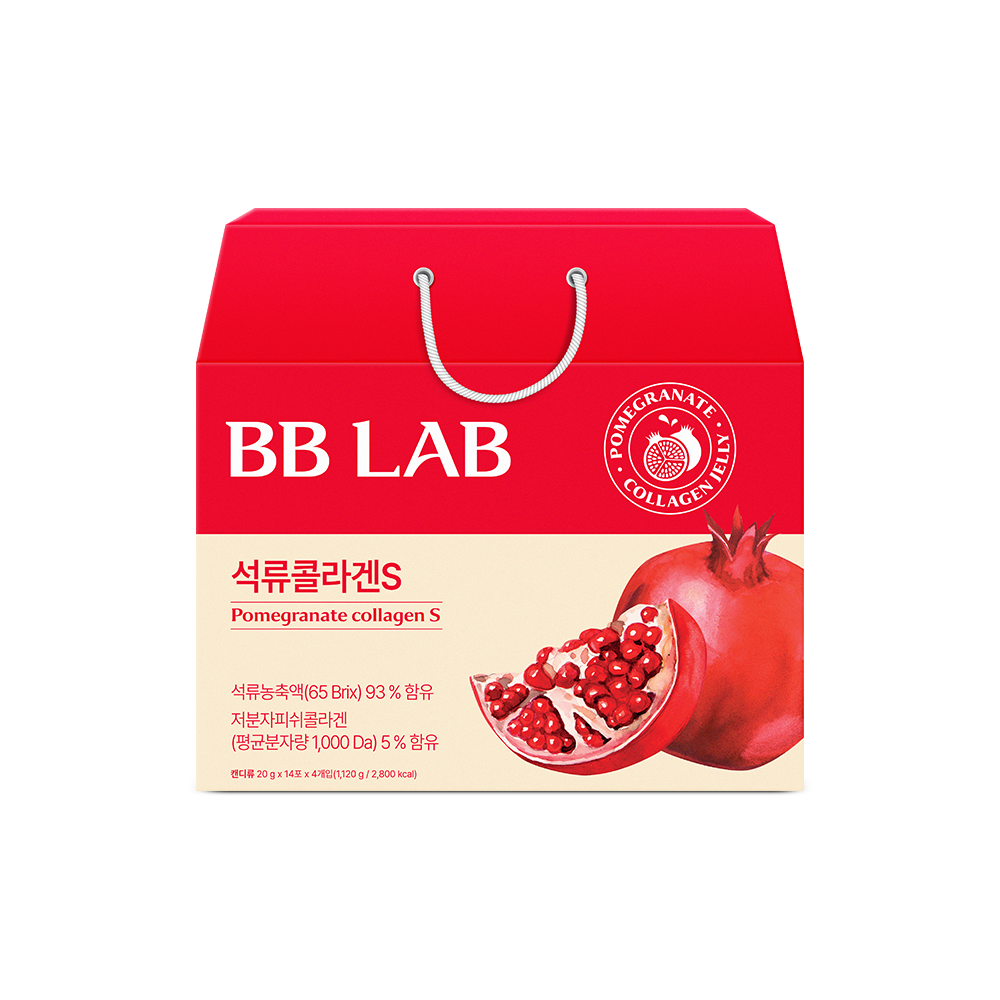 비비랩 석류 콜라겐S 젤리 4개입 선물세트 8주분 저분자 피쉬 젤리스틱