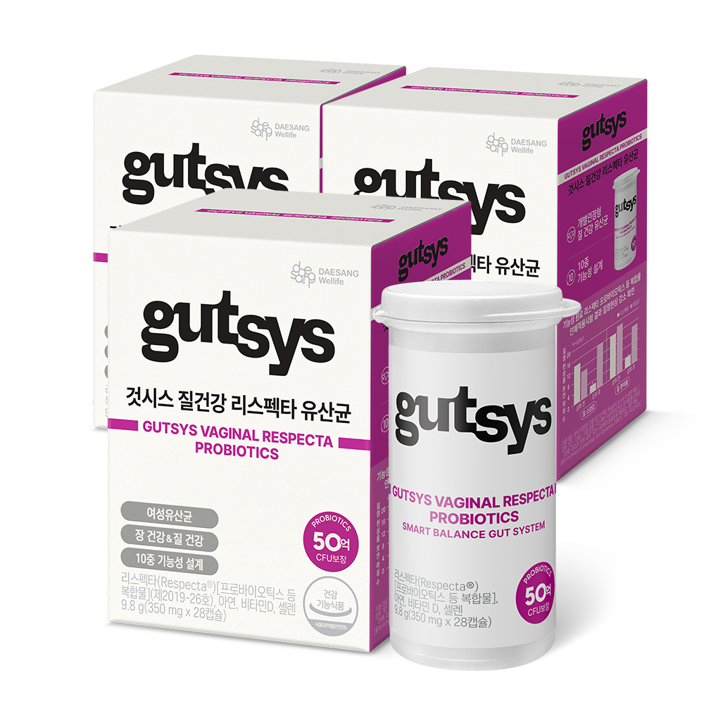 gutsys 것시스 질건강 리스펙타 유산균 28캡슐, 3개 - 상품 이미지