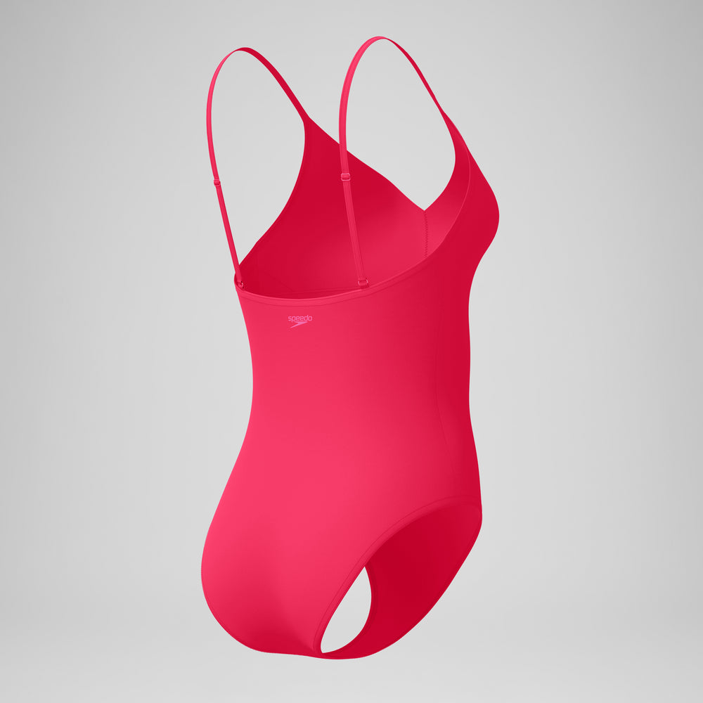 스피도 여성 솔리드 V넥 원피스 수영복 Ruby, 2XL 이미지 7