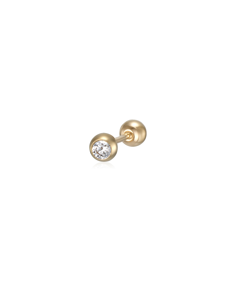 14k 콩알 미니 큐빅 볼 피어싱 - 3mm 골드 심플 레이어드 - 상세 이미지 2