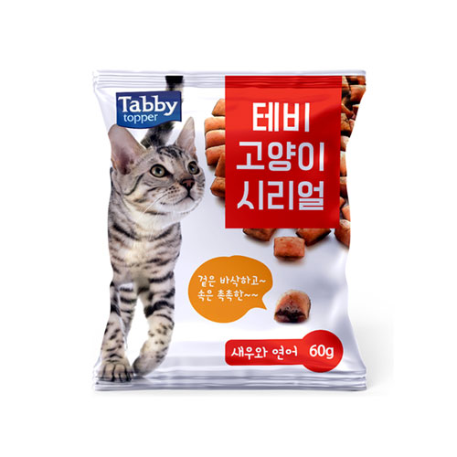 테비 시리얼 고양이 이빨과자 스낵 새우 연어, 60g, 1개 - 상세 이미지 2