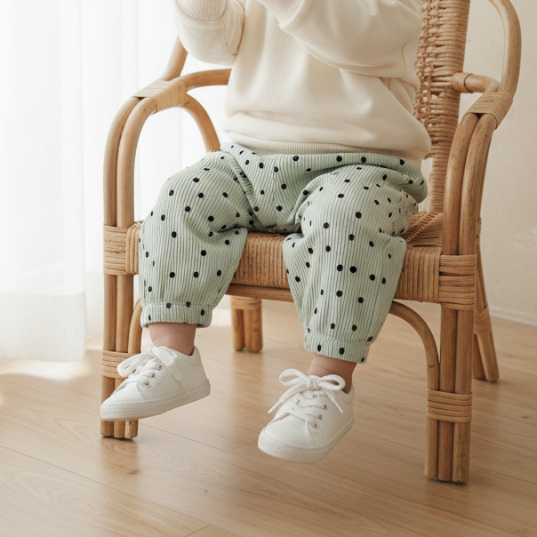 유아 바지 아동 아기 봄 가을 도트 땡땡이 고쟁이 팬츠 등원복 MI 오도도 - 상품 이미지
