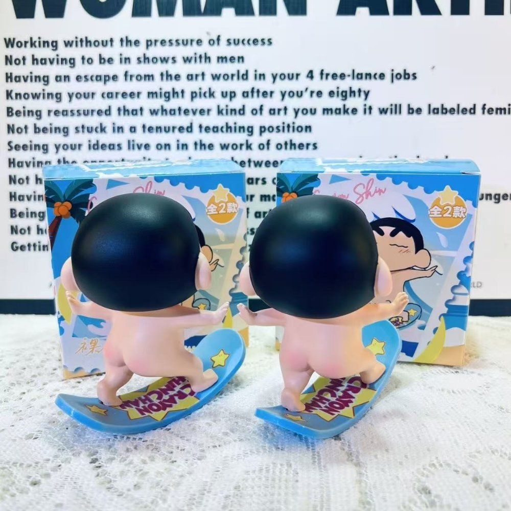 짱구 서핑보드 피규어 흔들인형 자동차 장식 데스크테리어 10cm - 상세 이미지 3