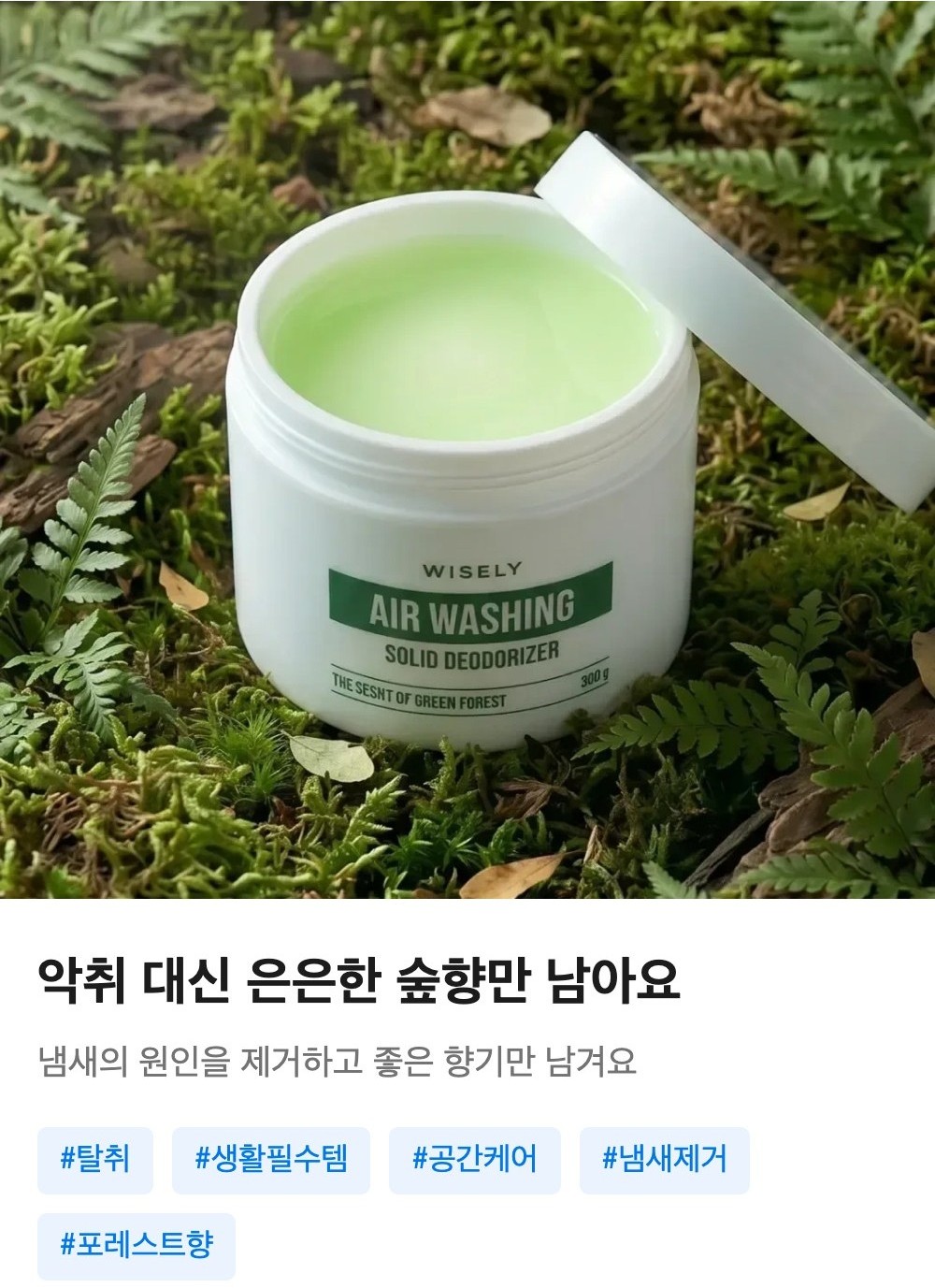 와이즐리 에어워싱 고체 탈취제 그린 포레스트향 그린포레스트, 300g, 3개 - 상세 이미지 2
