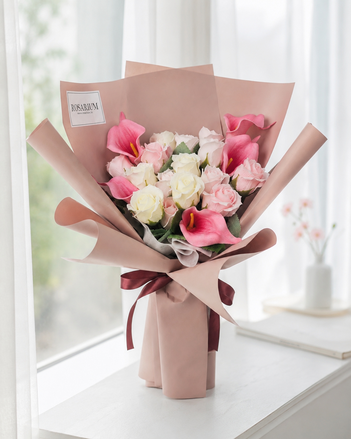 카라 조화 비누꽃다발 토퍼 졸업식 생일 학예회 선물 옐로우 - 상세 이미지 5