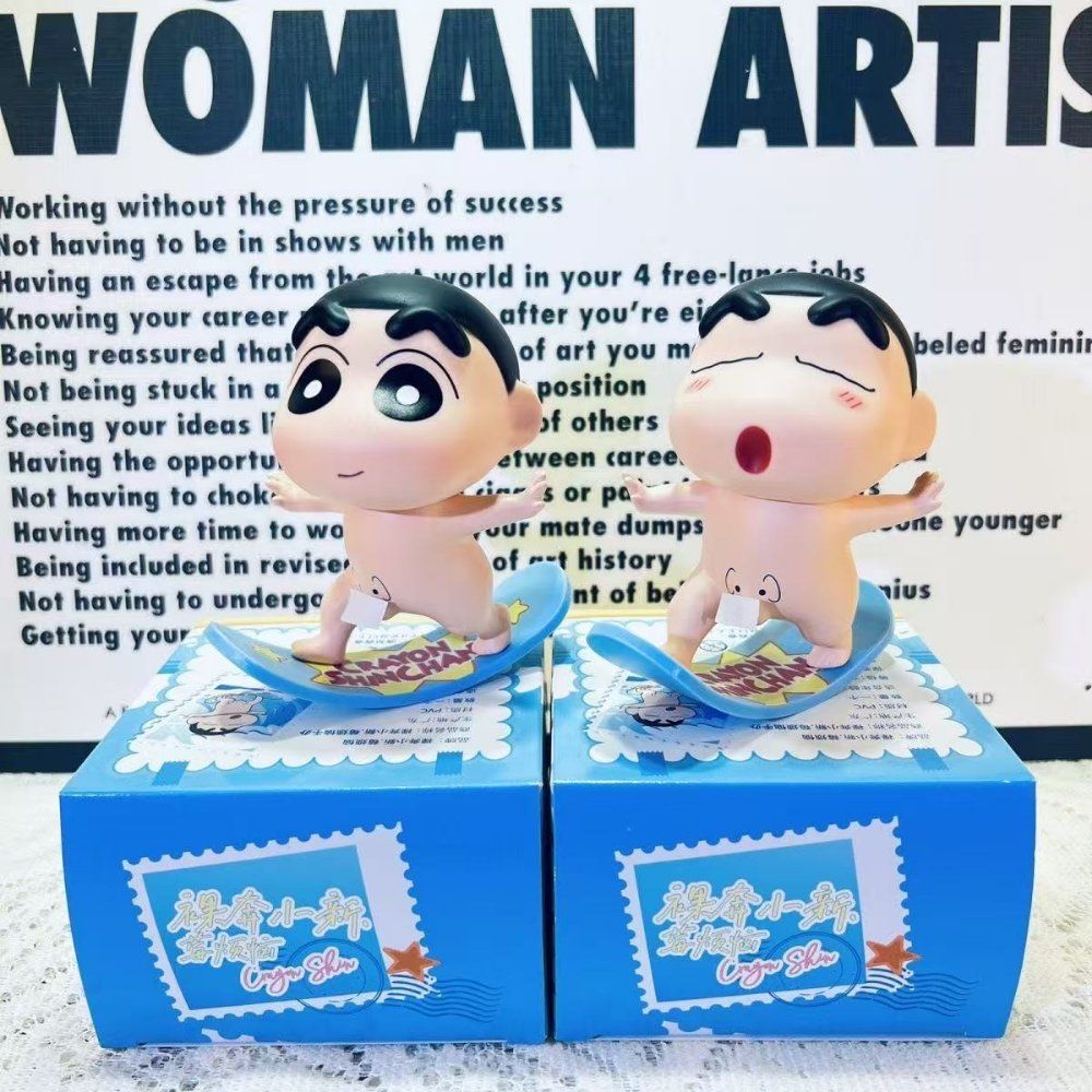 짱구 서핑보드 피규어 흔들인형 자동차 장식 데스크테리어 10cm - 상품 이미지