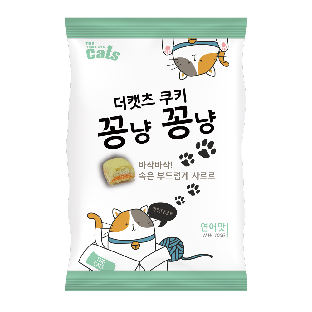 더캣츠 쿠키 꽁냥꽁냥 고양이 이빨과자 연어, 100g, 5개 - 상세 이미지 2