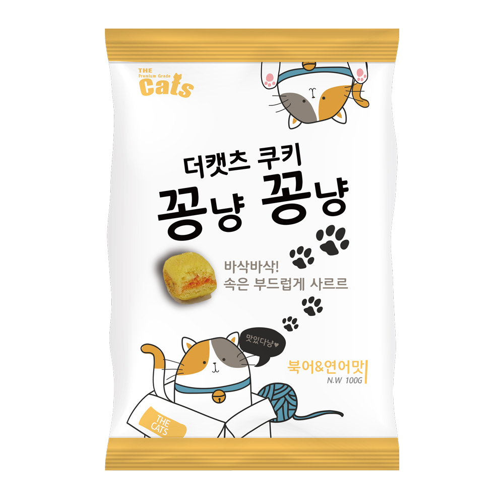 더캣츠 쿠키 꽁냥꽁냥 고양이 이빨과자 북어 연어, 100g, 5개 - 상세 이미지 2