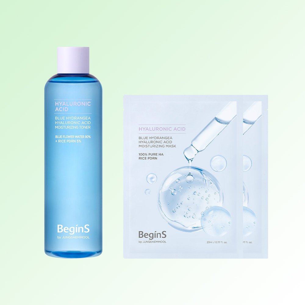 비긴스 바이 정샘물 블루 수국 히알루론산 수분 토너 300ml - 상품 이미지