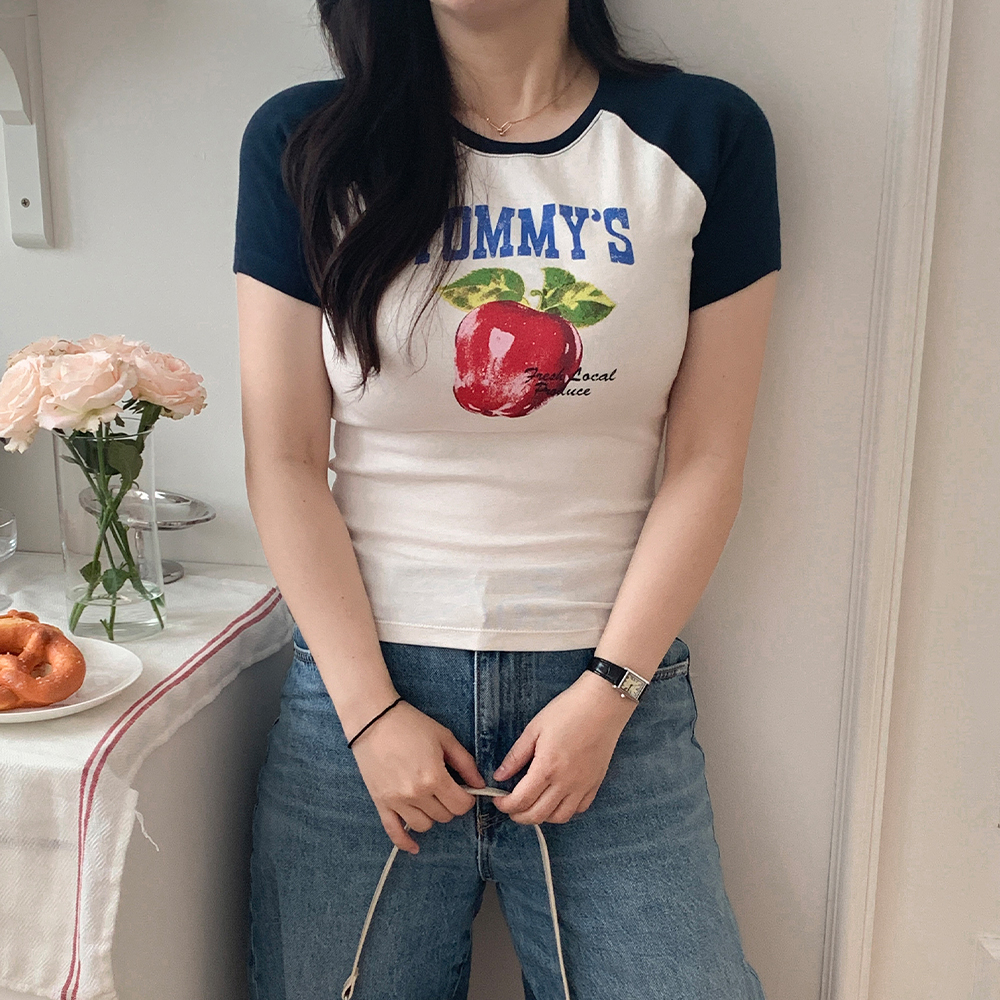 타미힐피거 진스 여자 반팔티셔츠 그래픽 슬림핏 - 상세 이미지 4